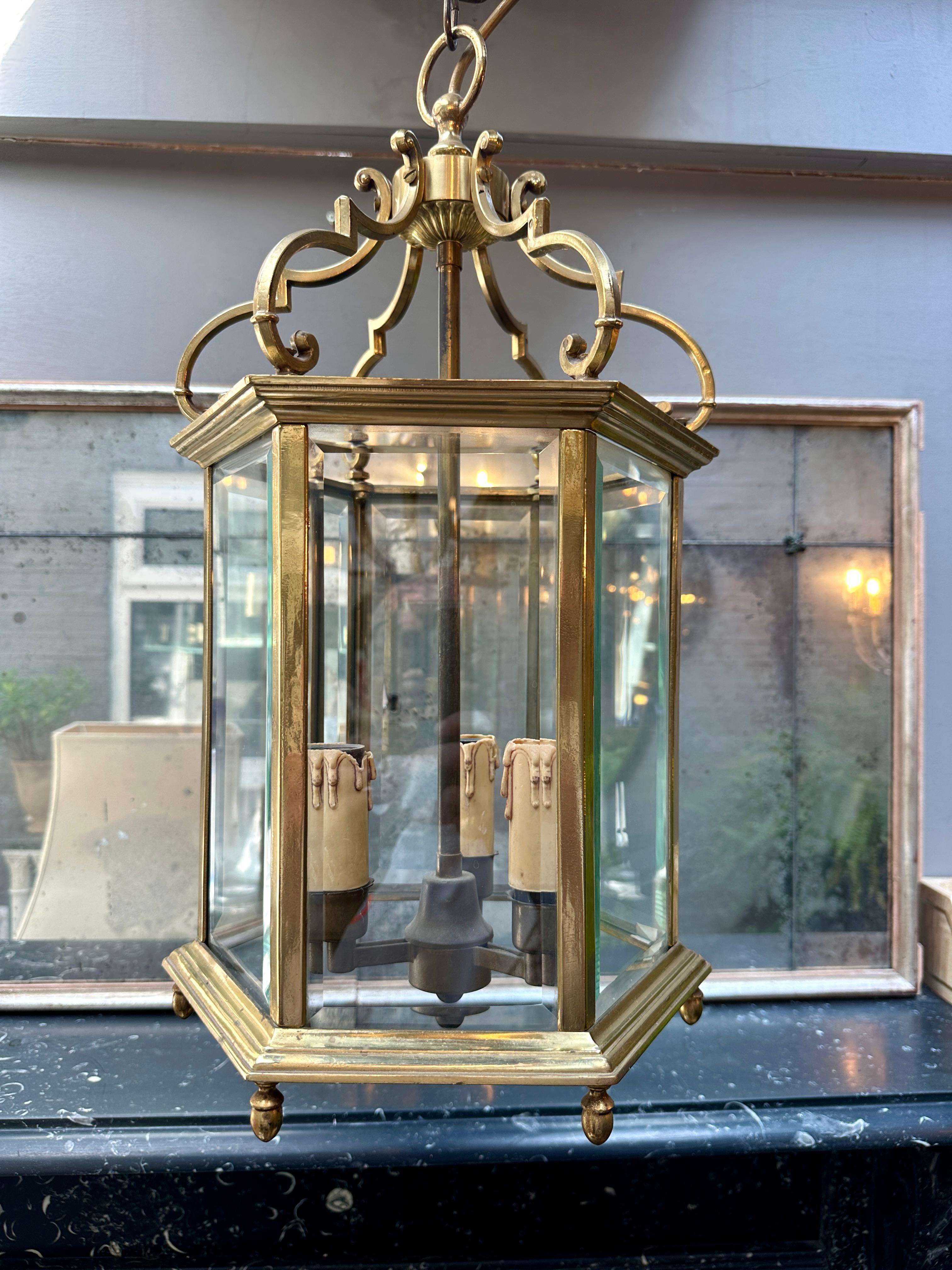 Eine englische Messing-Hallenlaterne im georgianischen Stil im Angebot 5