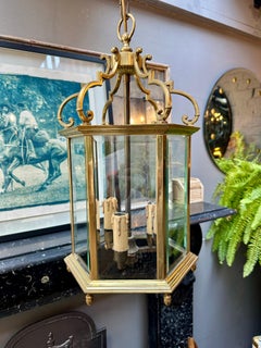 An English Georgian Style Brass Hall Lantern
