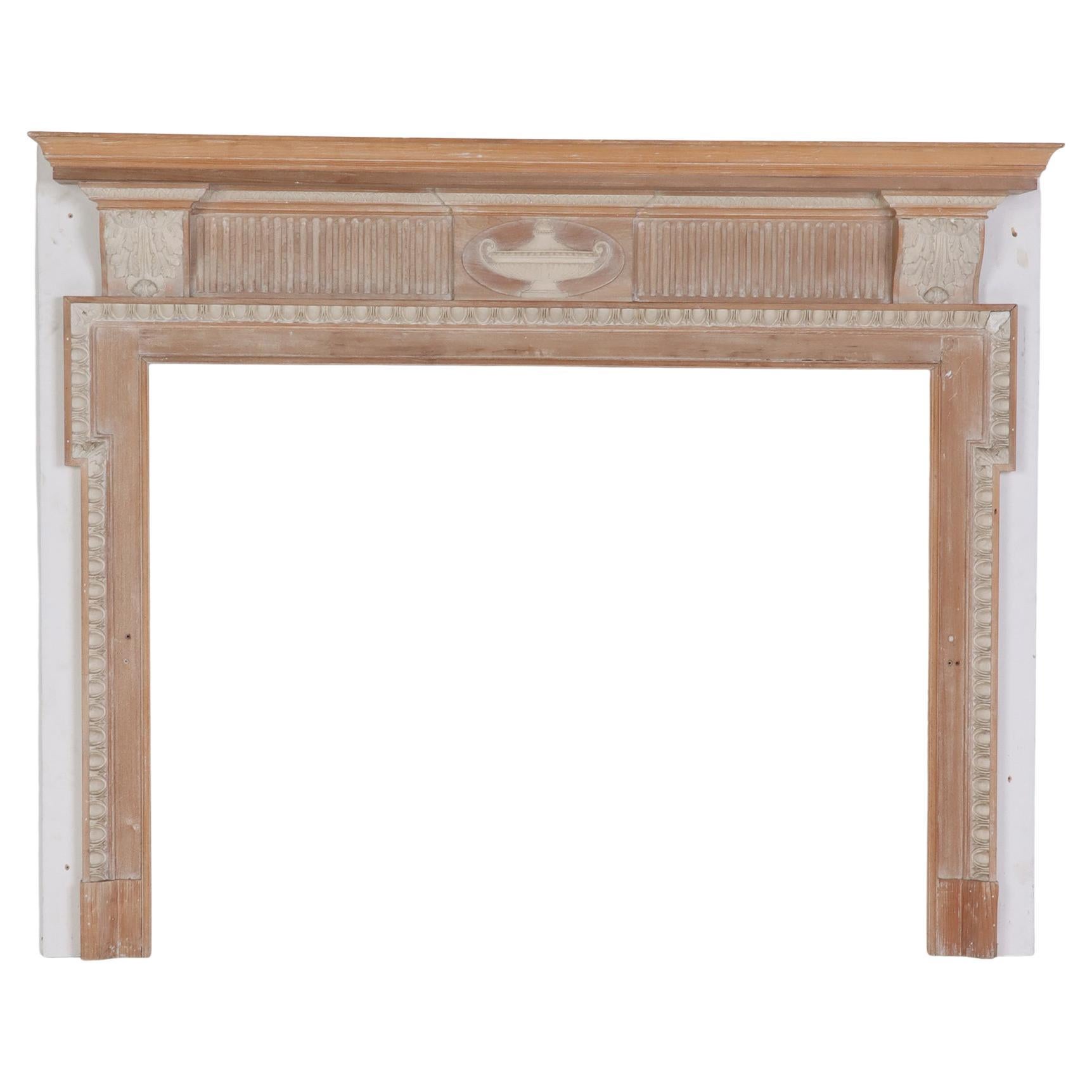 English Style Carved Pine Fire Surround / Mantel, circa 1860