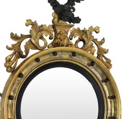 English Giltwood Regency Convex Mirror