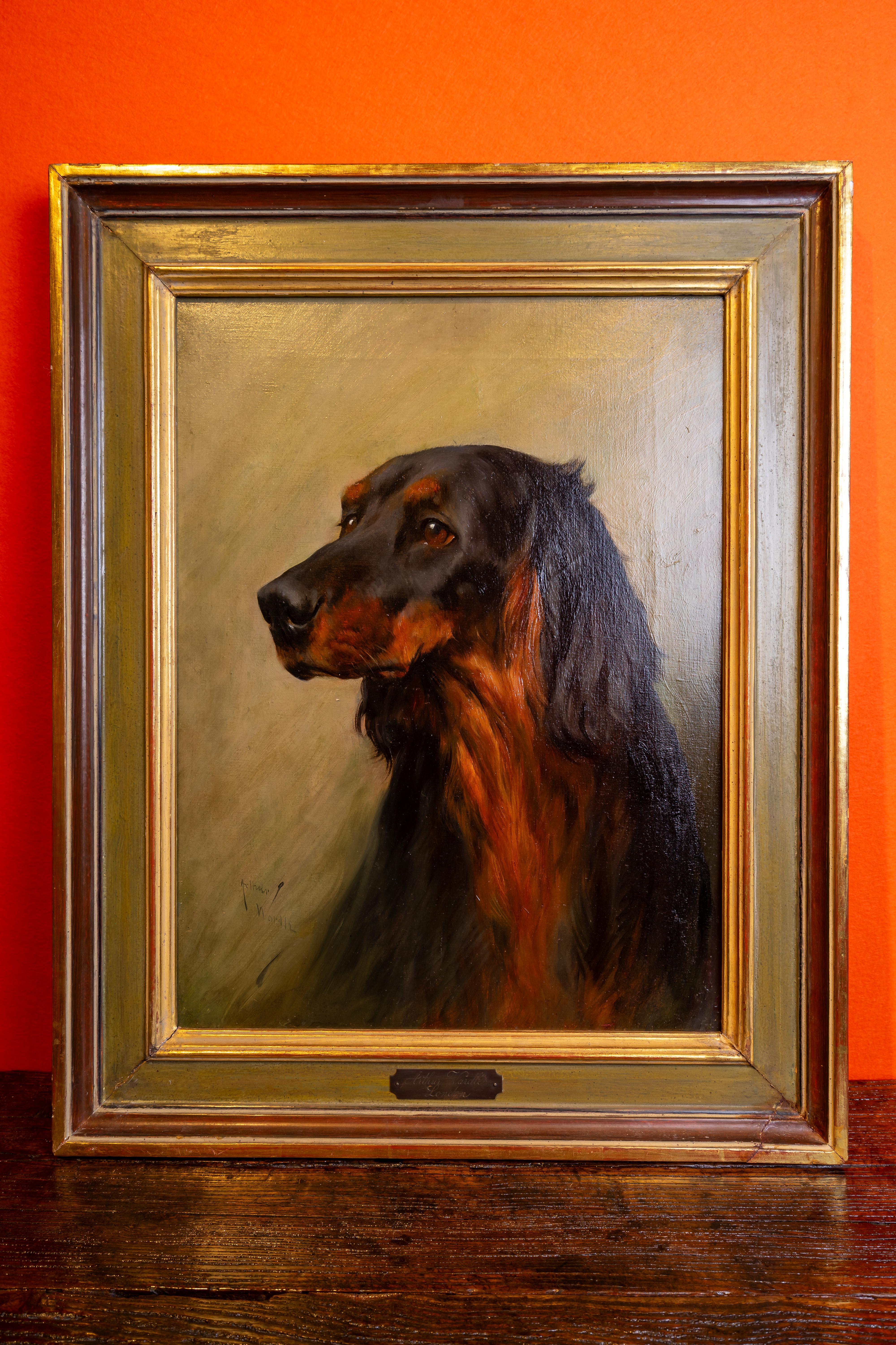 An English Gordon Setter and A Rough Haired Collie by Arthur Wardle 1864-1949 For Sale 1