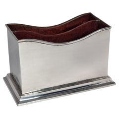 An English hallmarked silver postal letter rack or desk tidy, Chester 1896 – 7