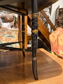 An English Hand-painted Papier-mâché Tray on Later Stand, 19th Century