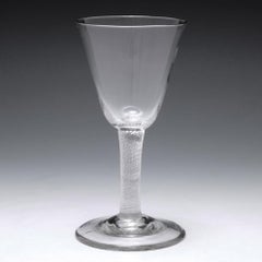 An English Incised Twist Stem Wine Glass, c1760
