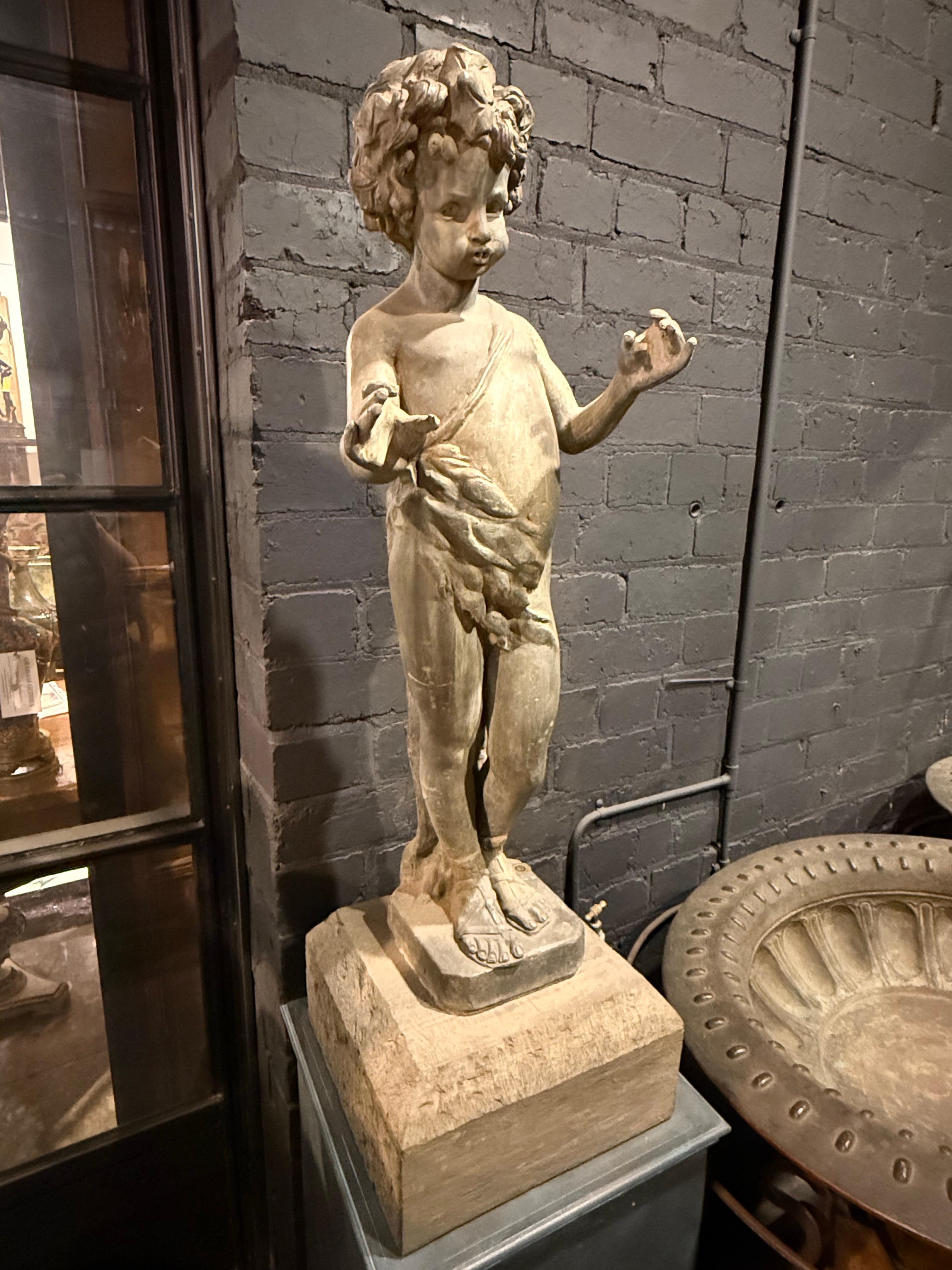 Fontana inglese in piombo raffigurante un putto bacchico, fine XIX secolo in vendita 2