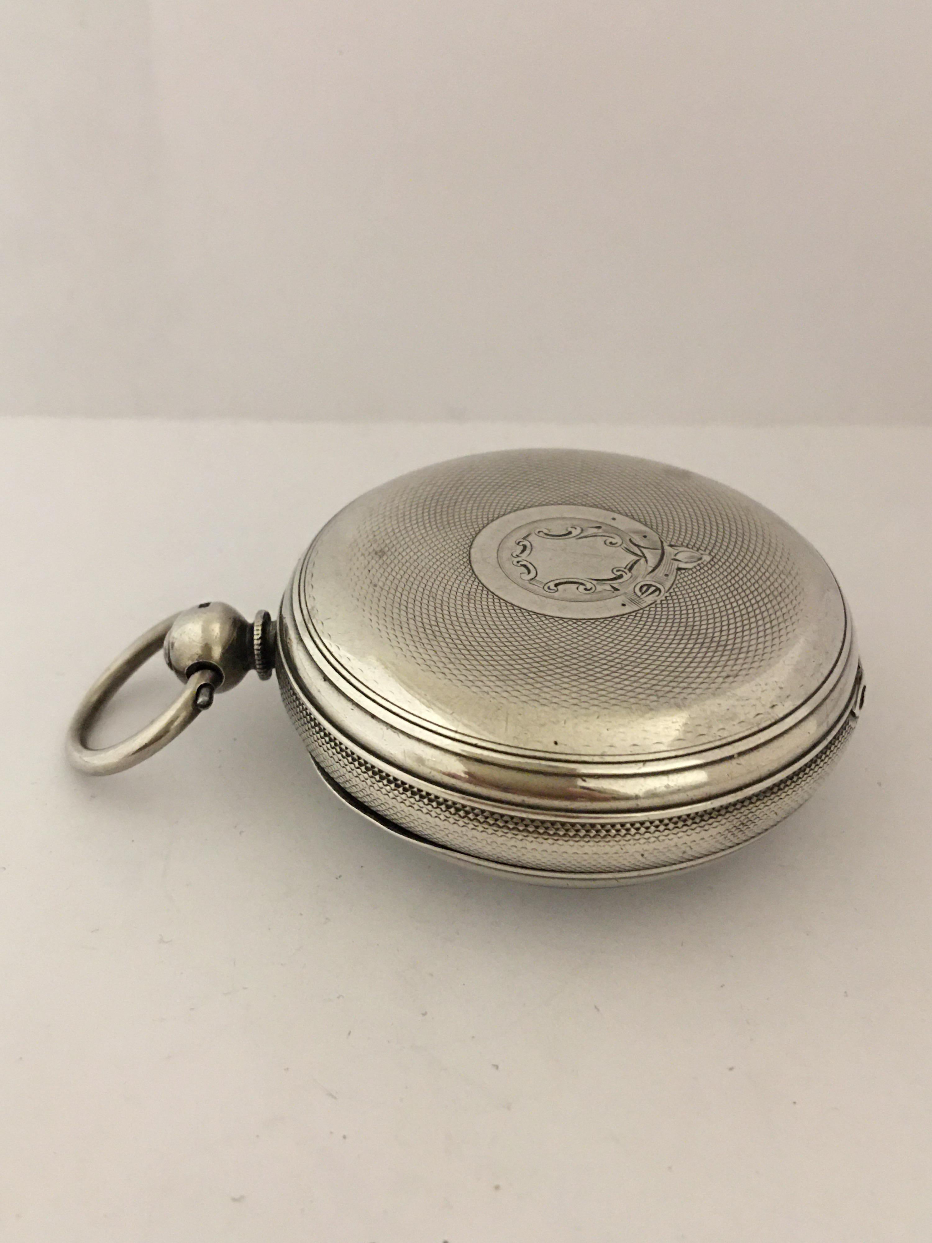 English Lever Fusee Silver Pocket Watch, circa 1866 In Good Condition For Sale In Carlisle, GB