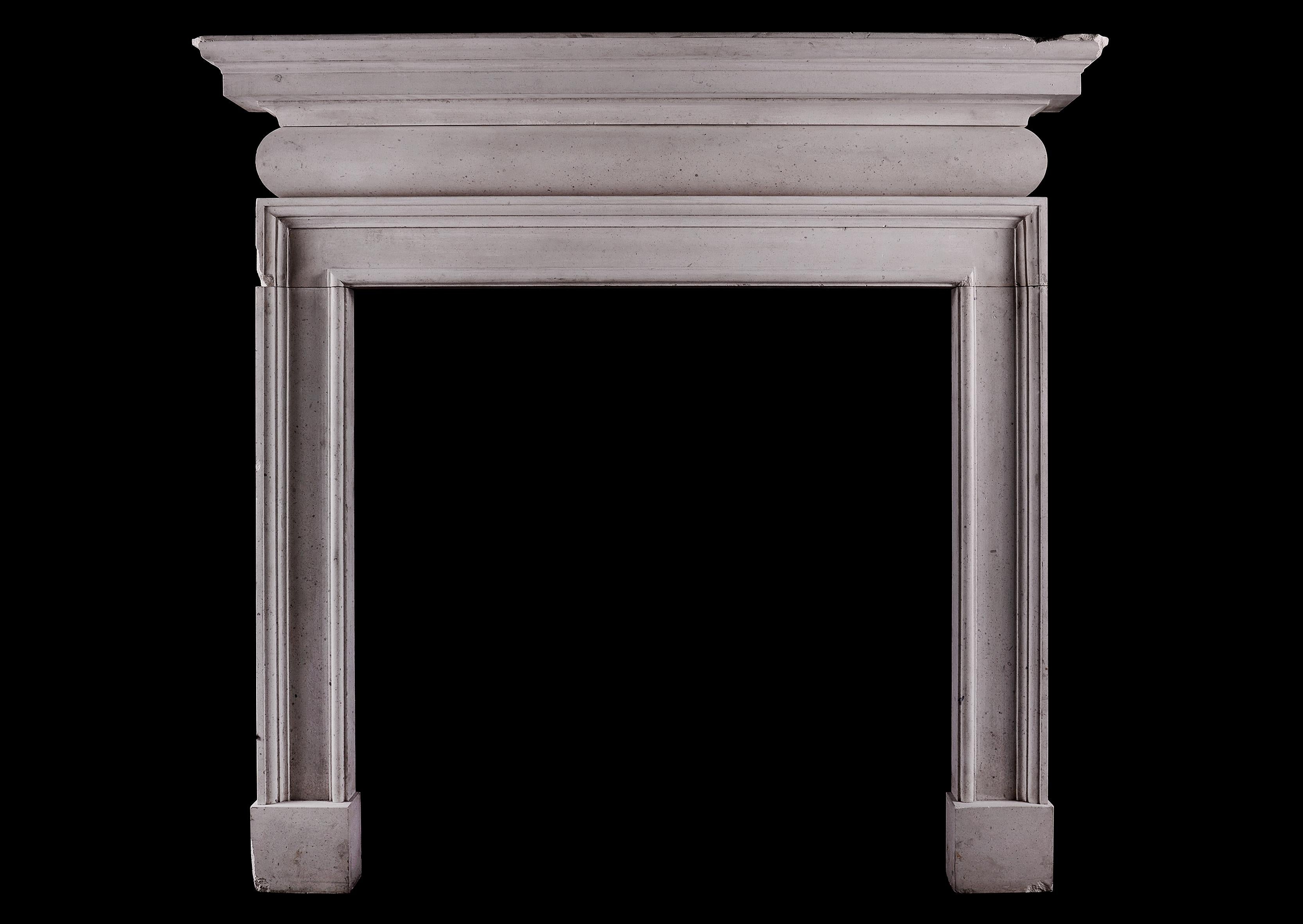 An English Limestone Fireplace In The Georgian Style In Good Condition For Sale In London, GB