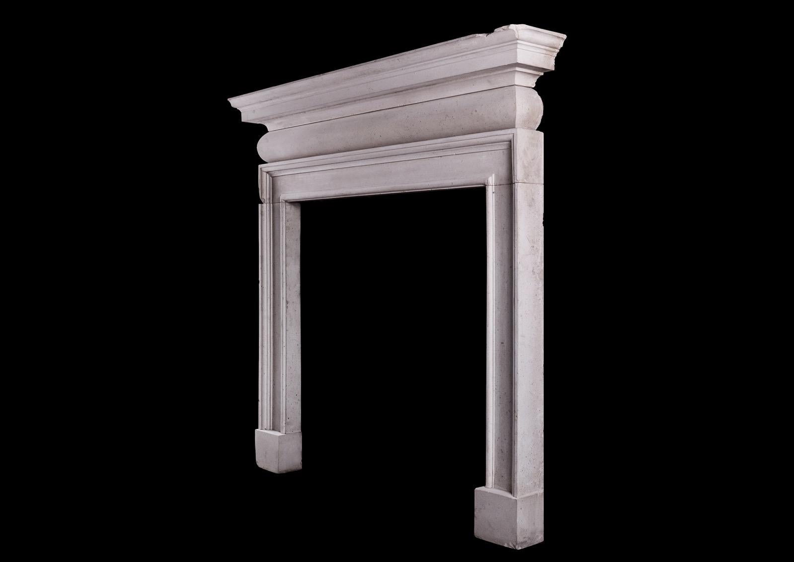 An English Limestone Fireplace In The Georgian Style For Sale 1