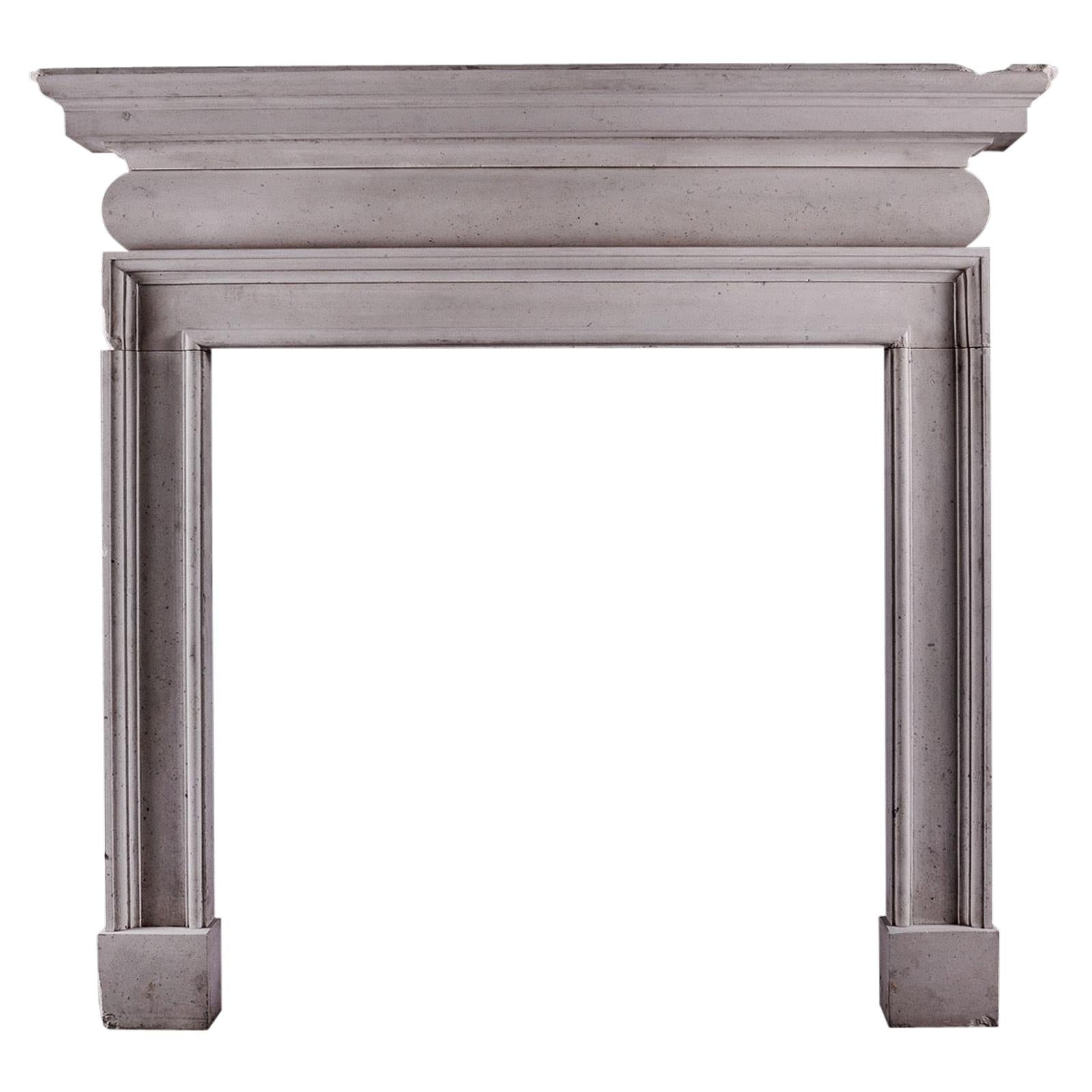 An English Limestone Fireplace In The Georgian Style For Sale