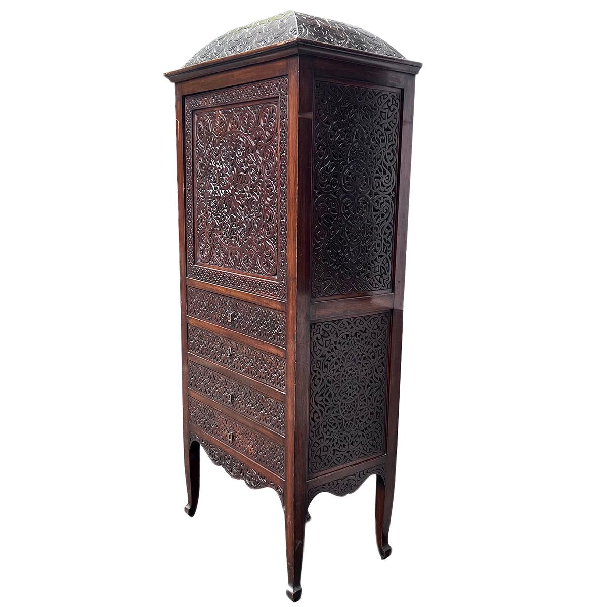 Early 20th Century An English Moorish Style Cabinet For Sale