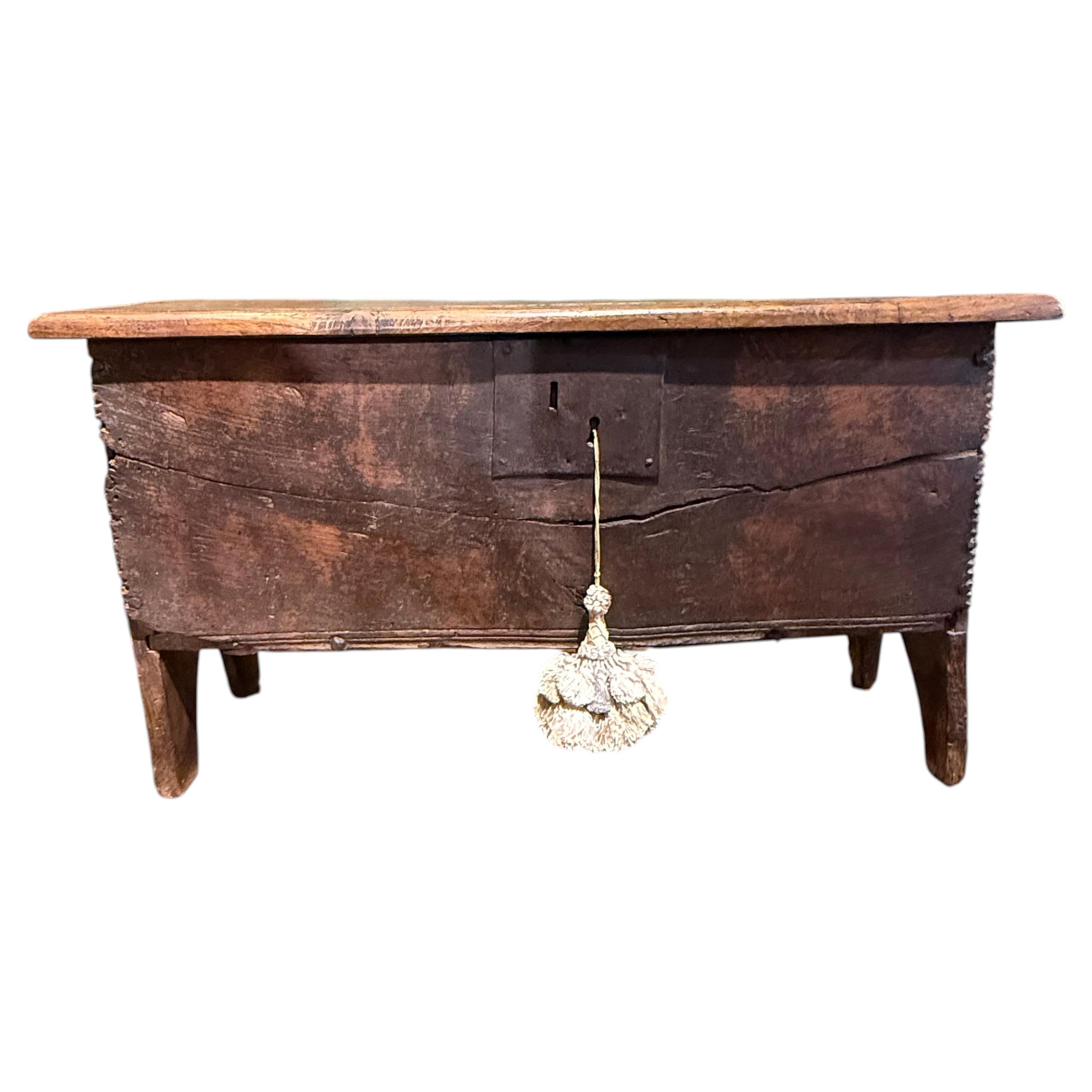 17th Century Hand-Crafted English Oak Chest - Antique Storage For Sale