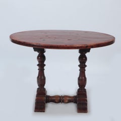 English Oak Round Continental Pub Table, C 1840