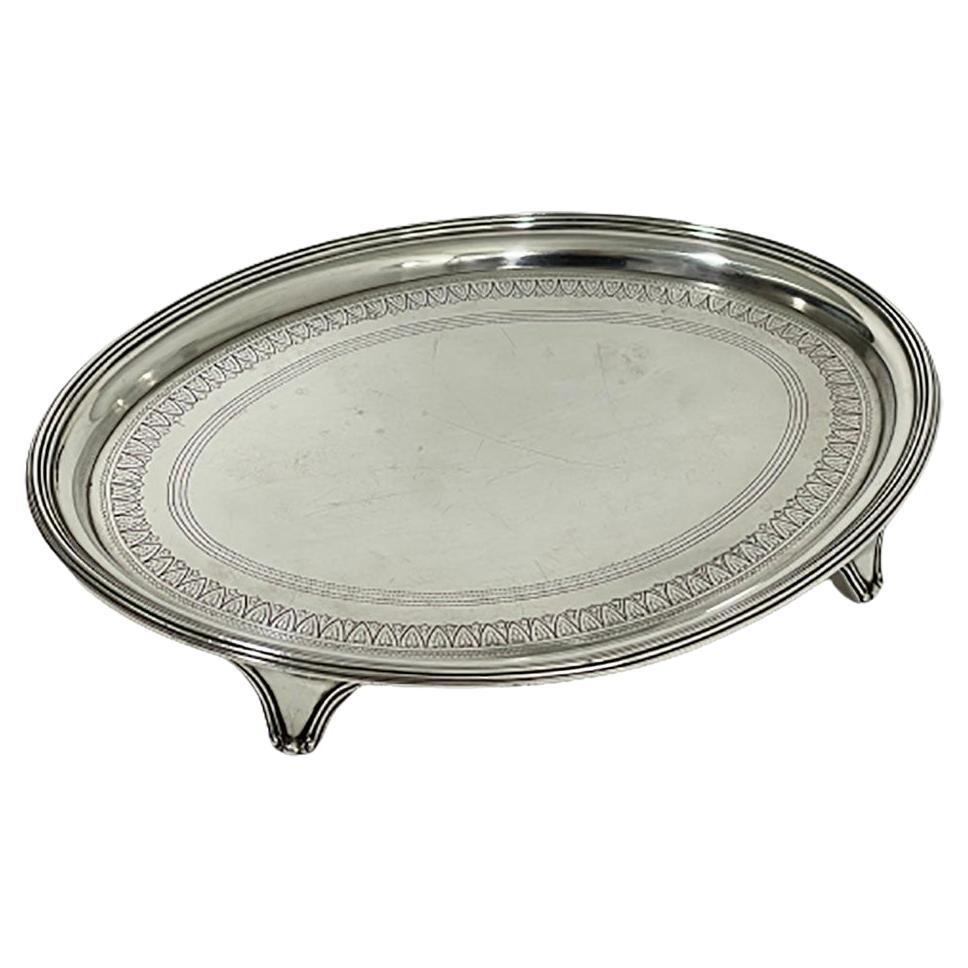 English Oval Silver Salver by William Bennett, 1800 For Sale