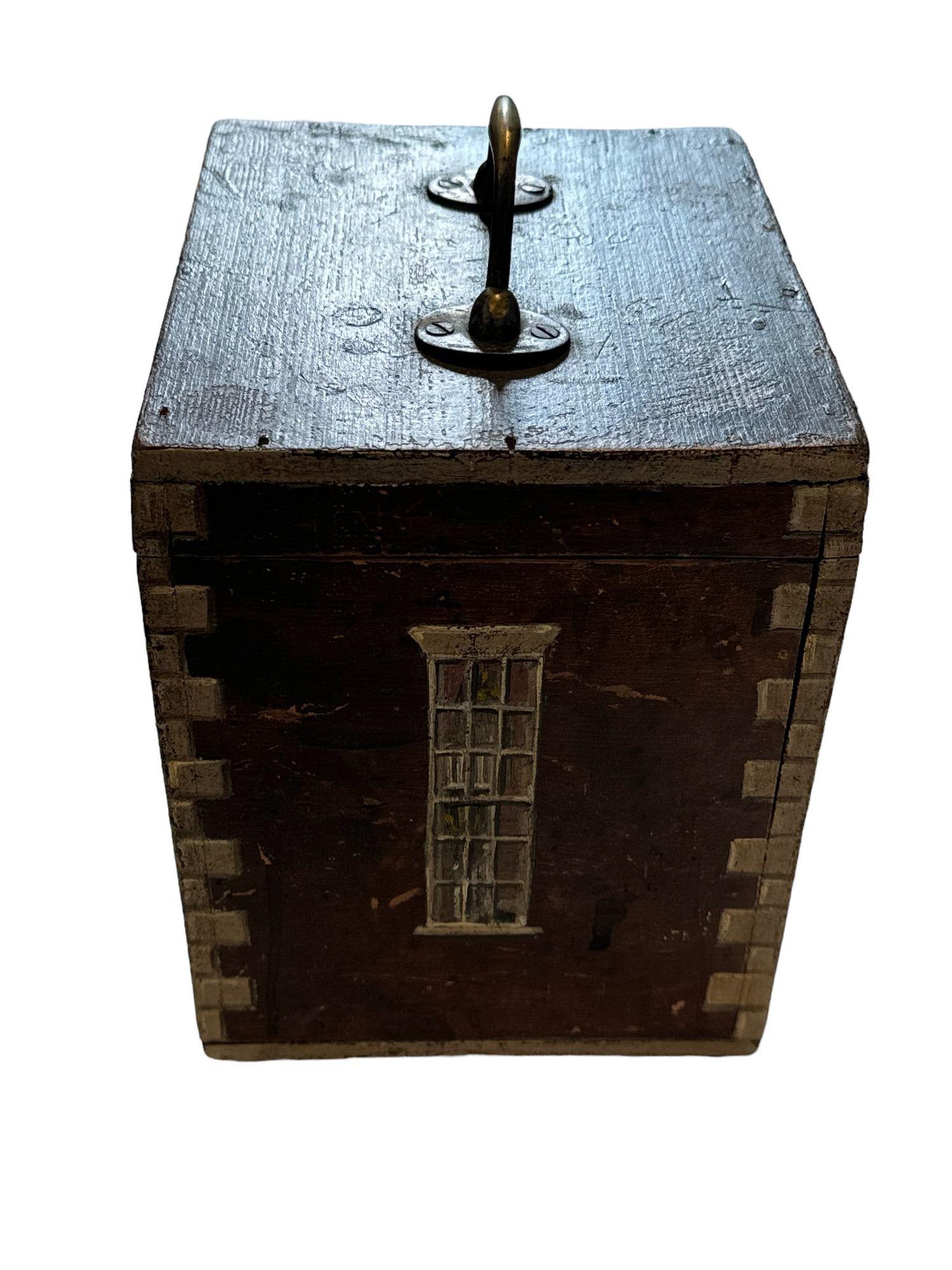 British An English Painted Box resembling an early Georgian house, 19th Century For Sale