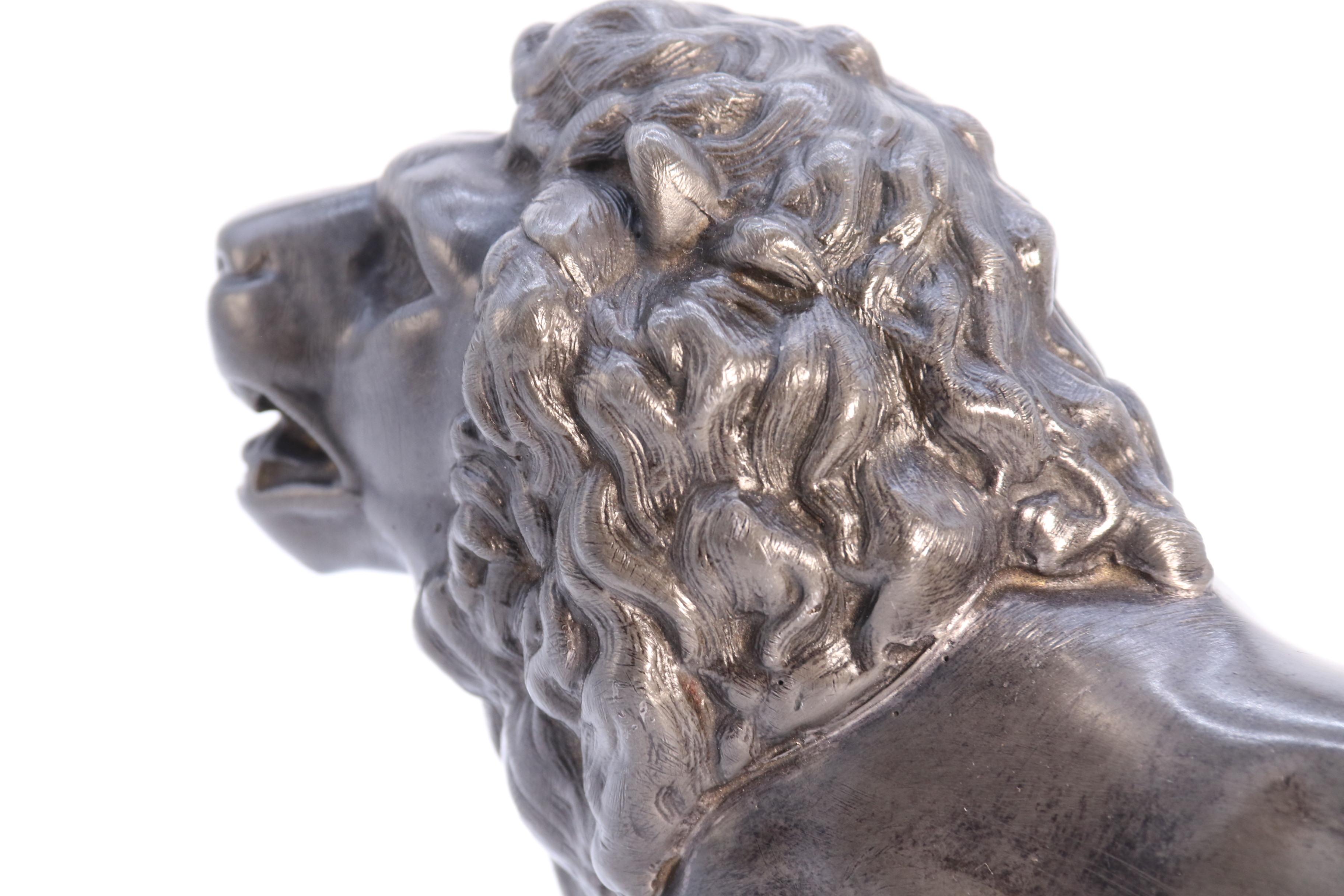 An English pewter study of a classical lion, circa 1840 For Sale 7