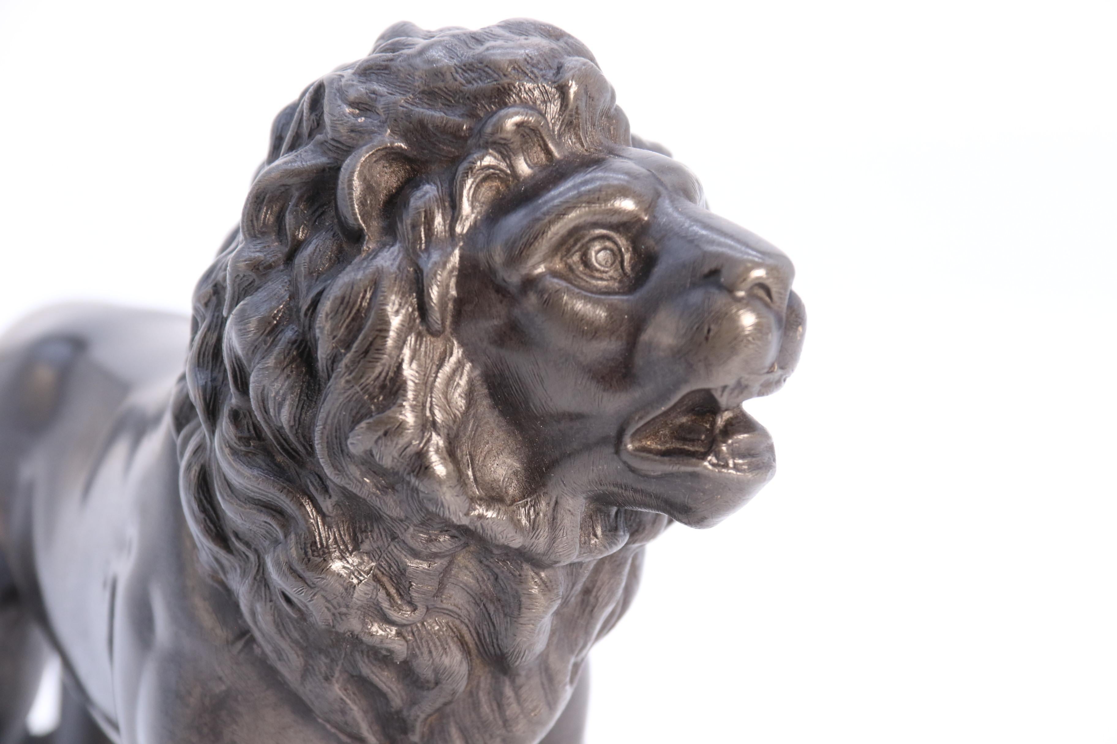 An English pewter study of a classical lion, circa 1840 For Sale 8