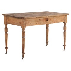 Mesa de granja inglesa de pino, S. XIX