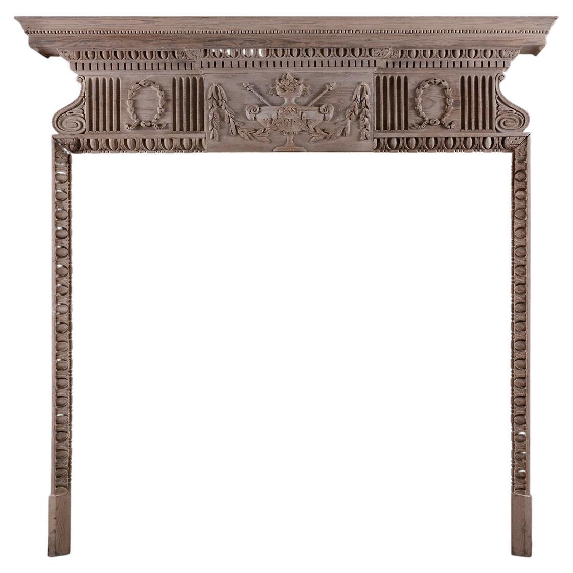 English Pine Fireplace in the Georgian Manner For Sale