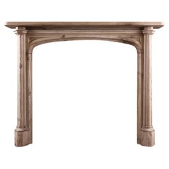 An English Pine Fireplace mantel in the Gothic Manner