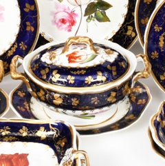 Derby  Porcelain Botanical Handpainted Dessert Service, C.1820