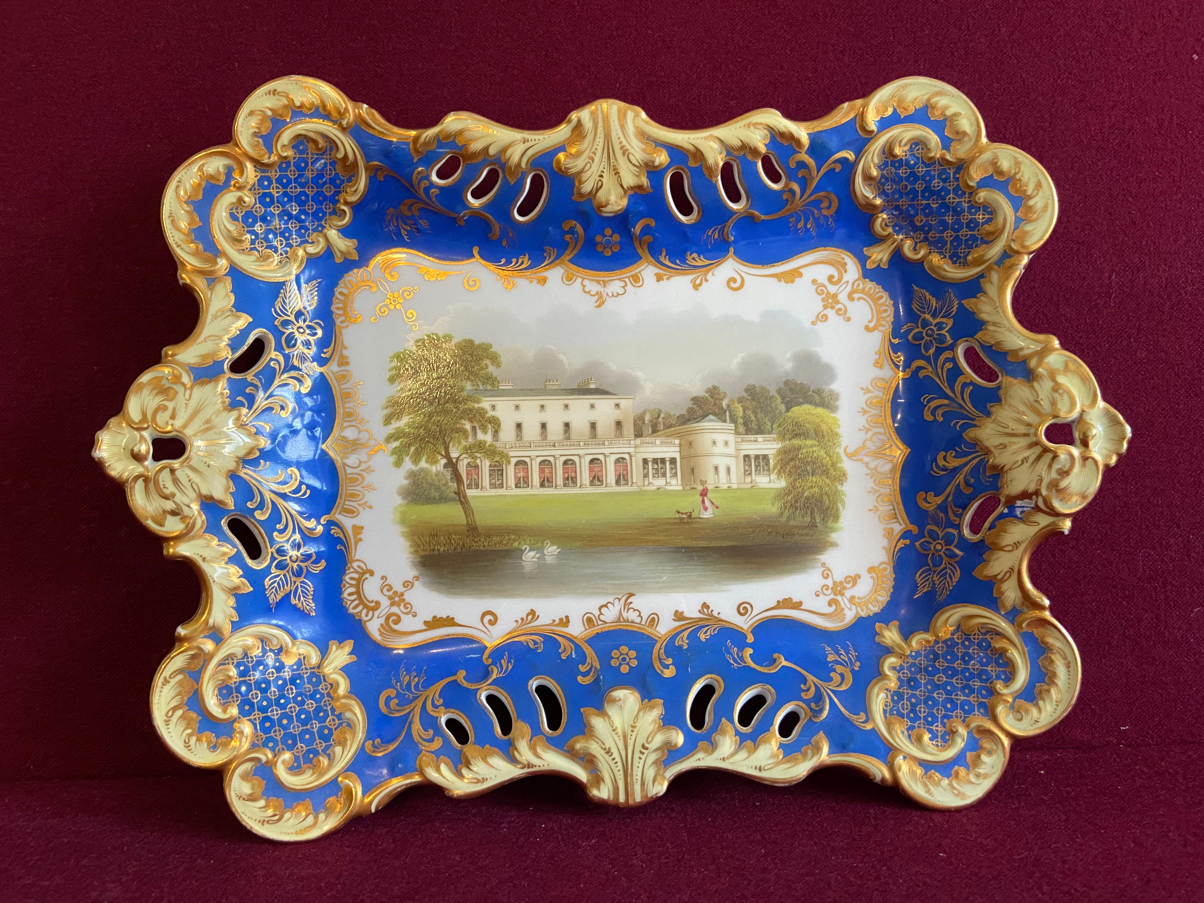 An English Porcelain Tray c.1830 very finely painted with a view of Frogmore House, Windsor.

Frogmore House is a 17th-century English country house owned by the Crown Estate. It is a historic Grade I listed building. The house is located on the