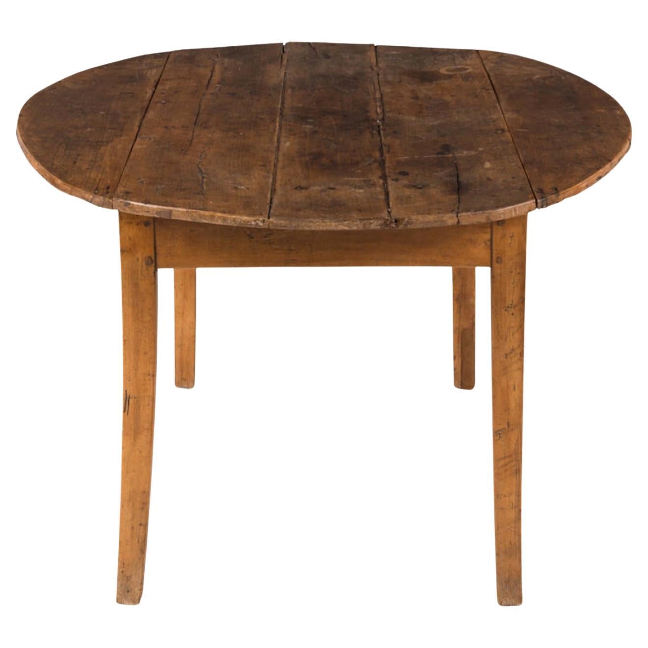 An English Provincial Fruitwood Drop-Leaf Table 19th Century For Sale