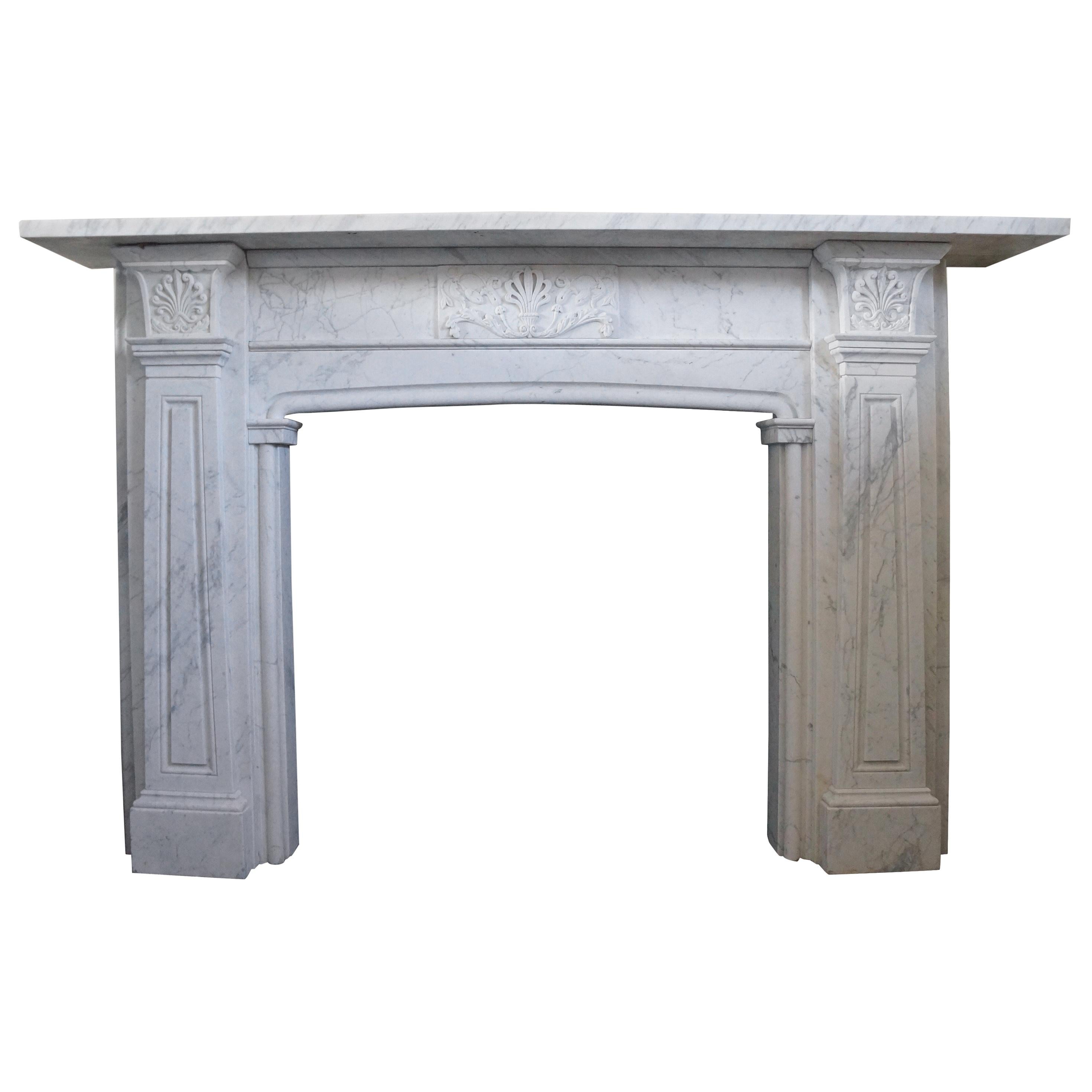 English Regency Antique Marble Fireplace Mantel  For Sale