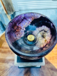 An English Regency Blue John and Marble Clockcase with an enamel portrait