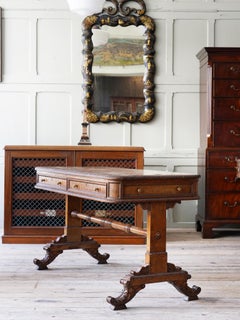 English Regency Burr Oak Writing Table