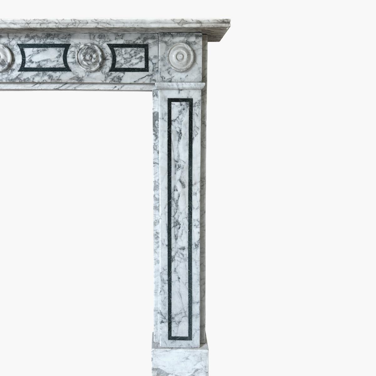 19th Century An English Regency Calacatta Marble Fireplace Mantel For Sale