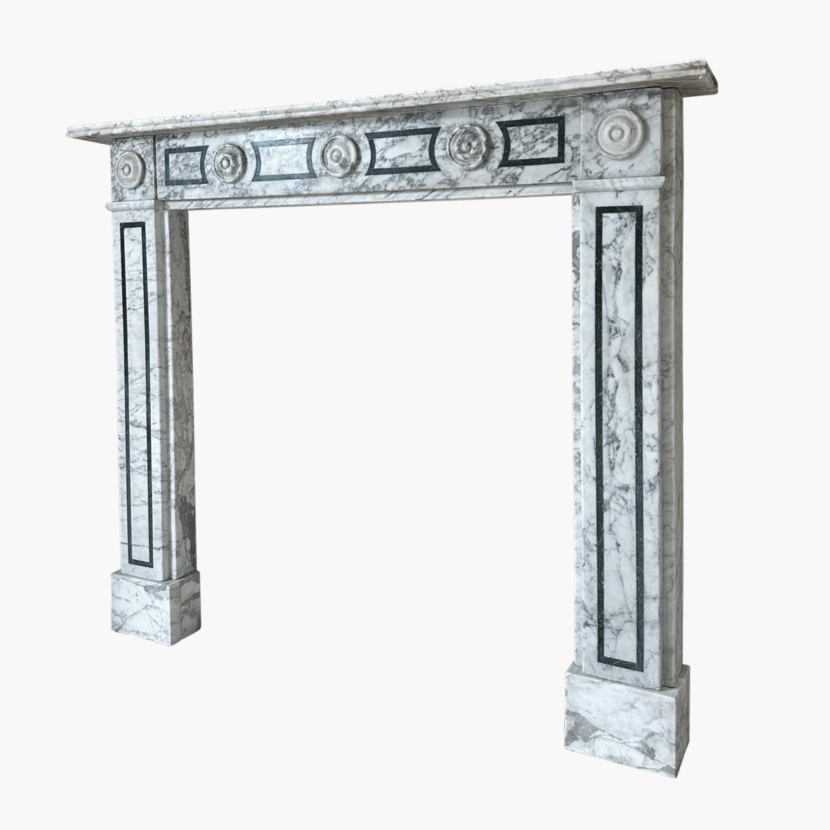 An English Regency Calacatta Marble Fireplace Mantel For Sale 3