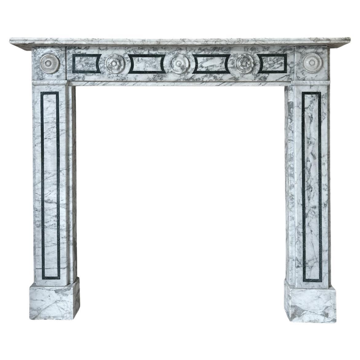 An English Regency Calacatta Marble Fireplace Mantel For Sale