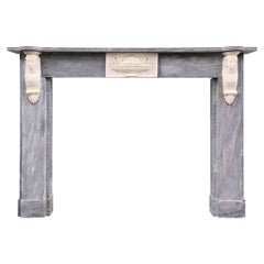 English Regency Period Egyptian Revival Marble Fireplace Mantel