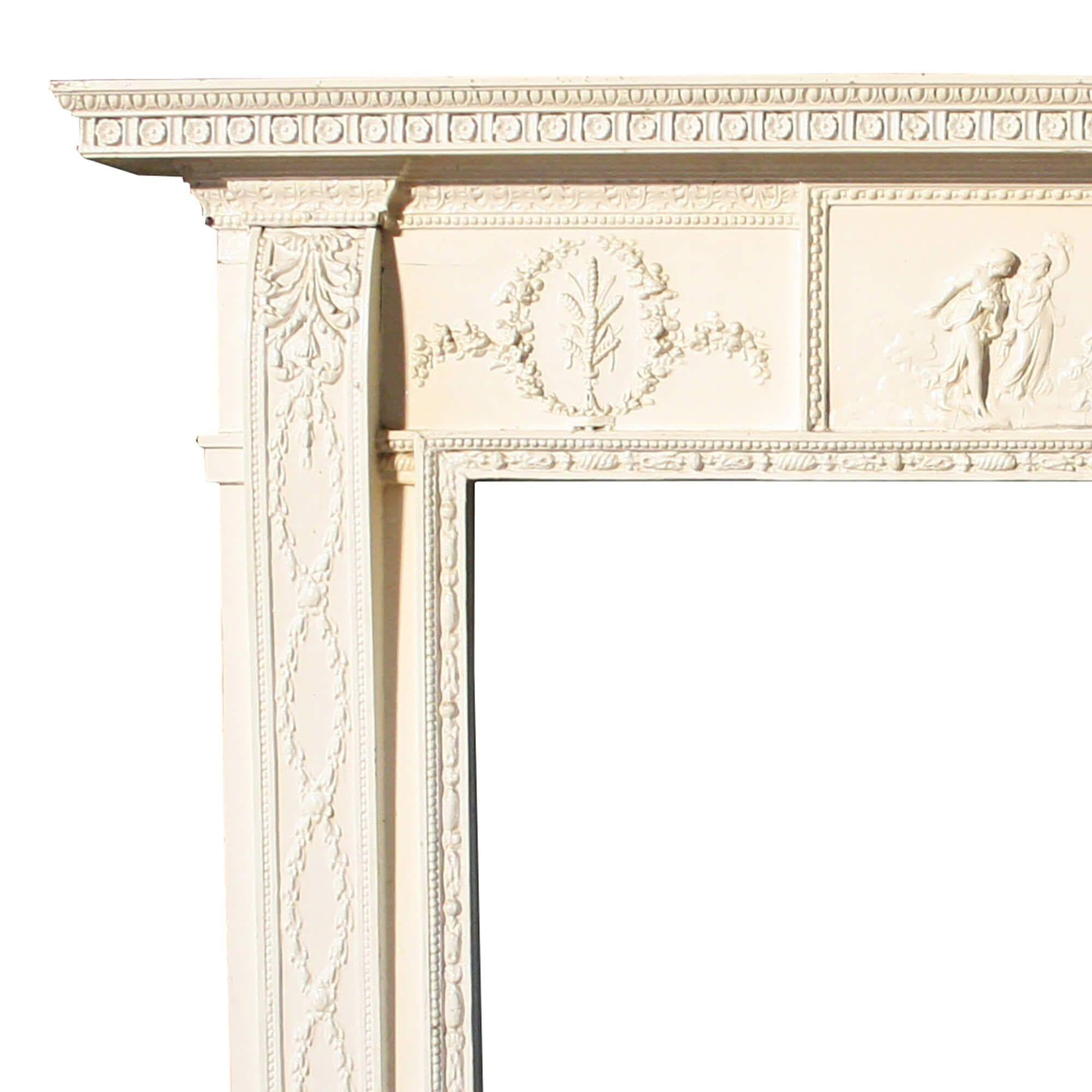 Antique English Regency Style Fire Mantel In Fair Condition For Sale In Wormelow, Herefordshire
