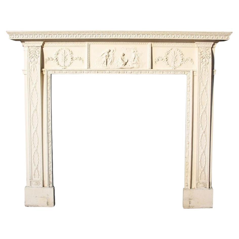 Antique English Regency Style Fire Mantel For Sale