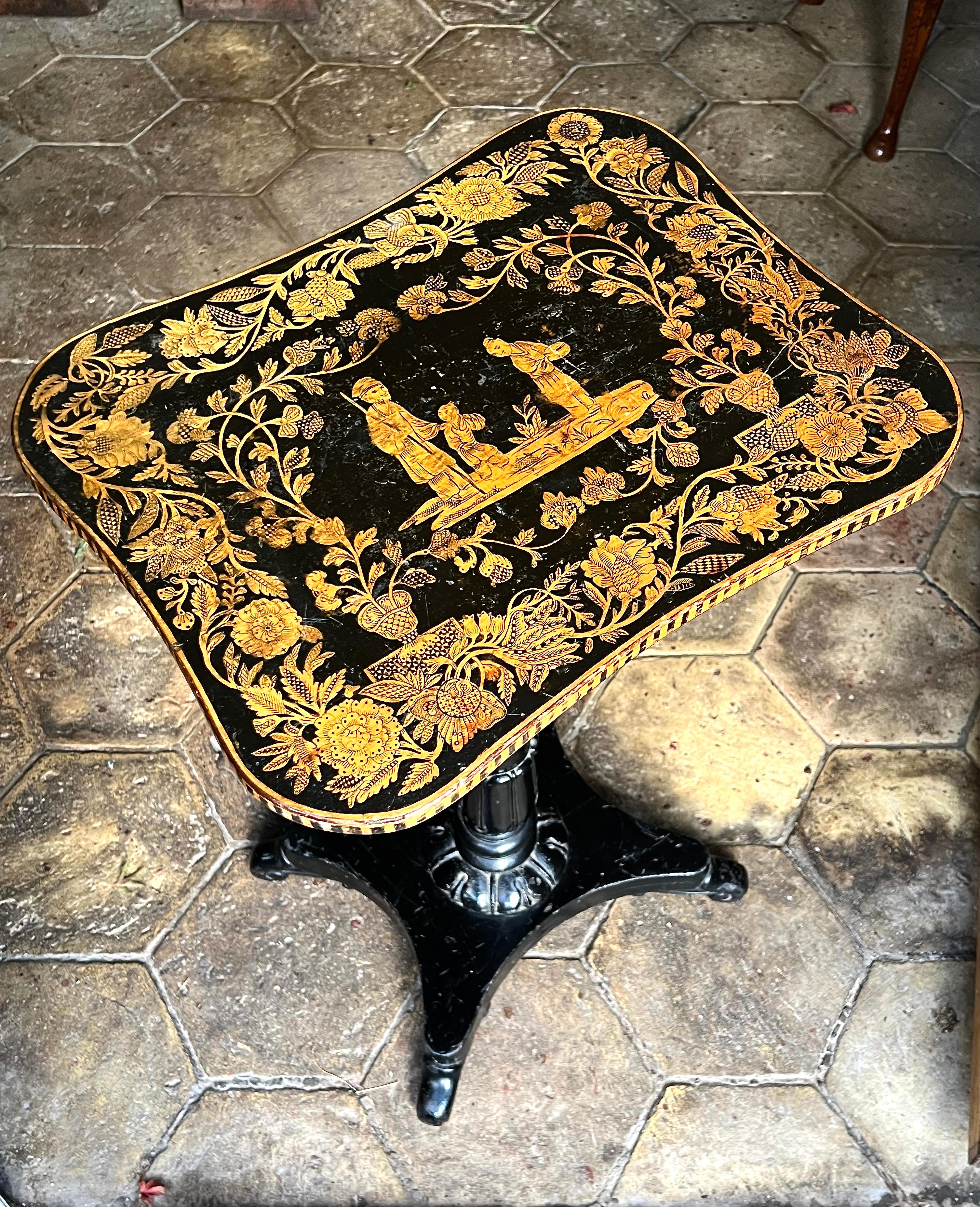 19th Century An English Regency period penwork occasional table For Sale