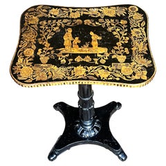 Antique An English Regency period penwork occasional table
