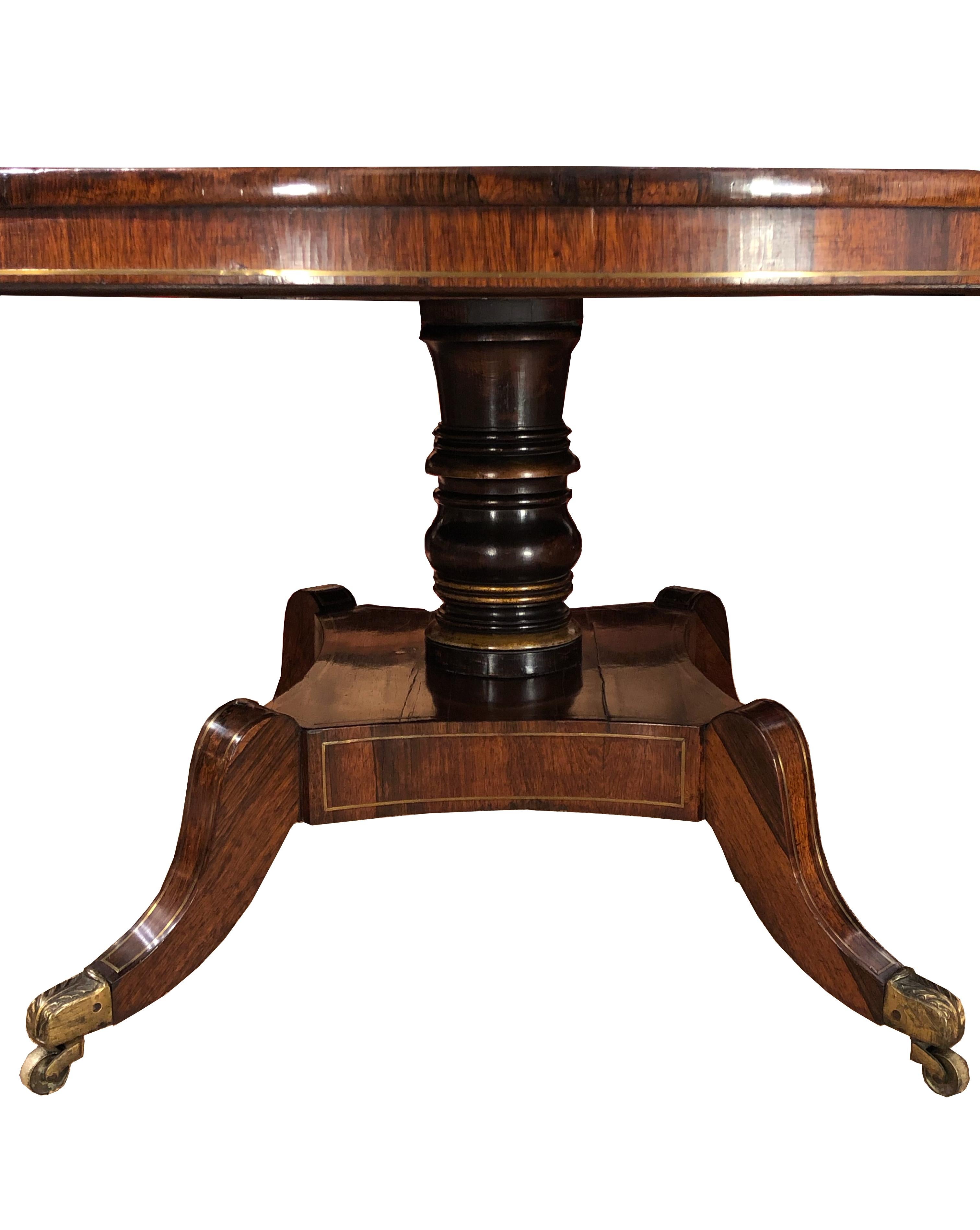 Inlay English Regency Period Rosewood Tilt-Top Table