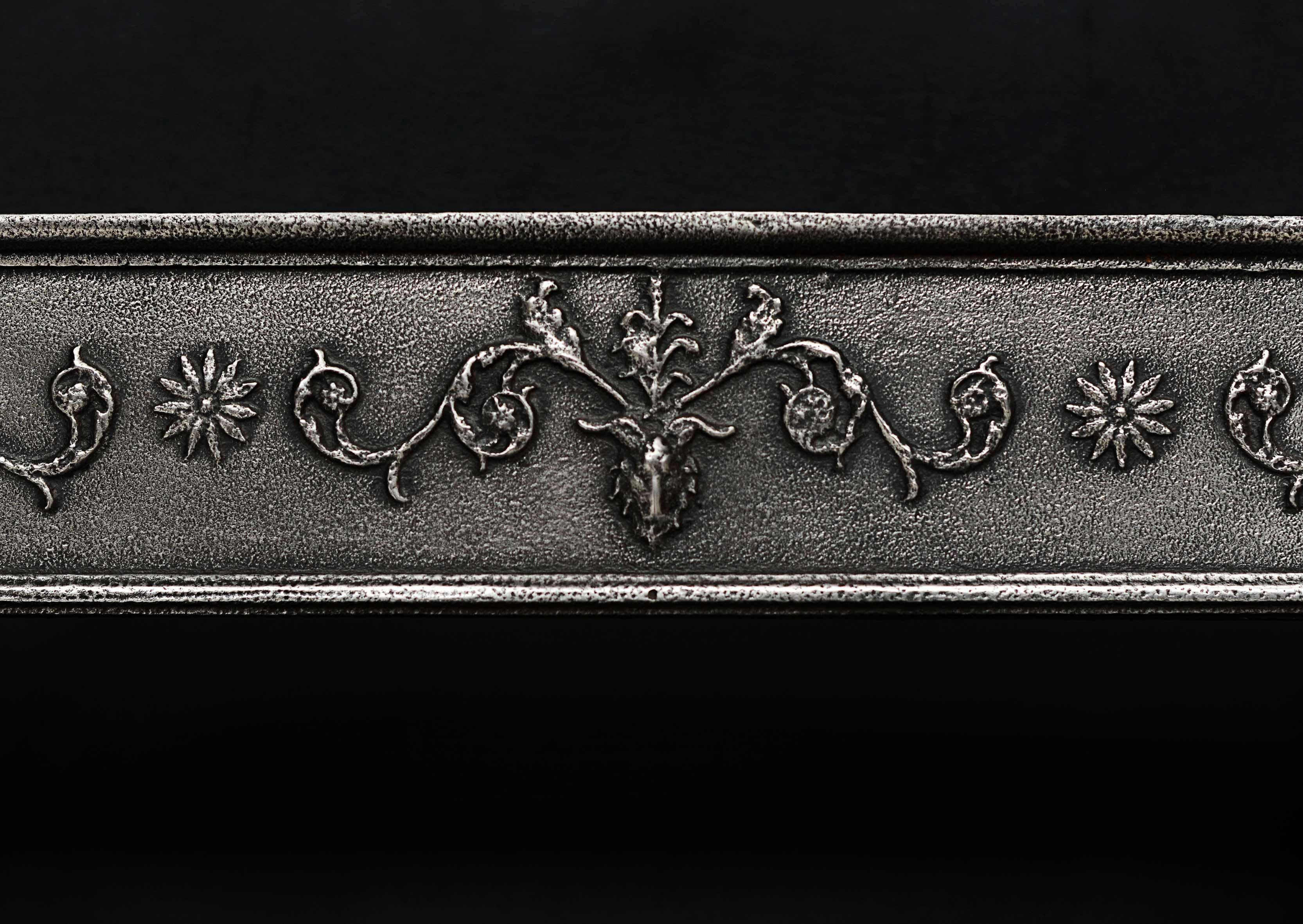 19th Century English Regency Polished Cast Iron Register Grate