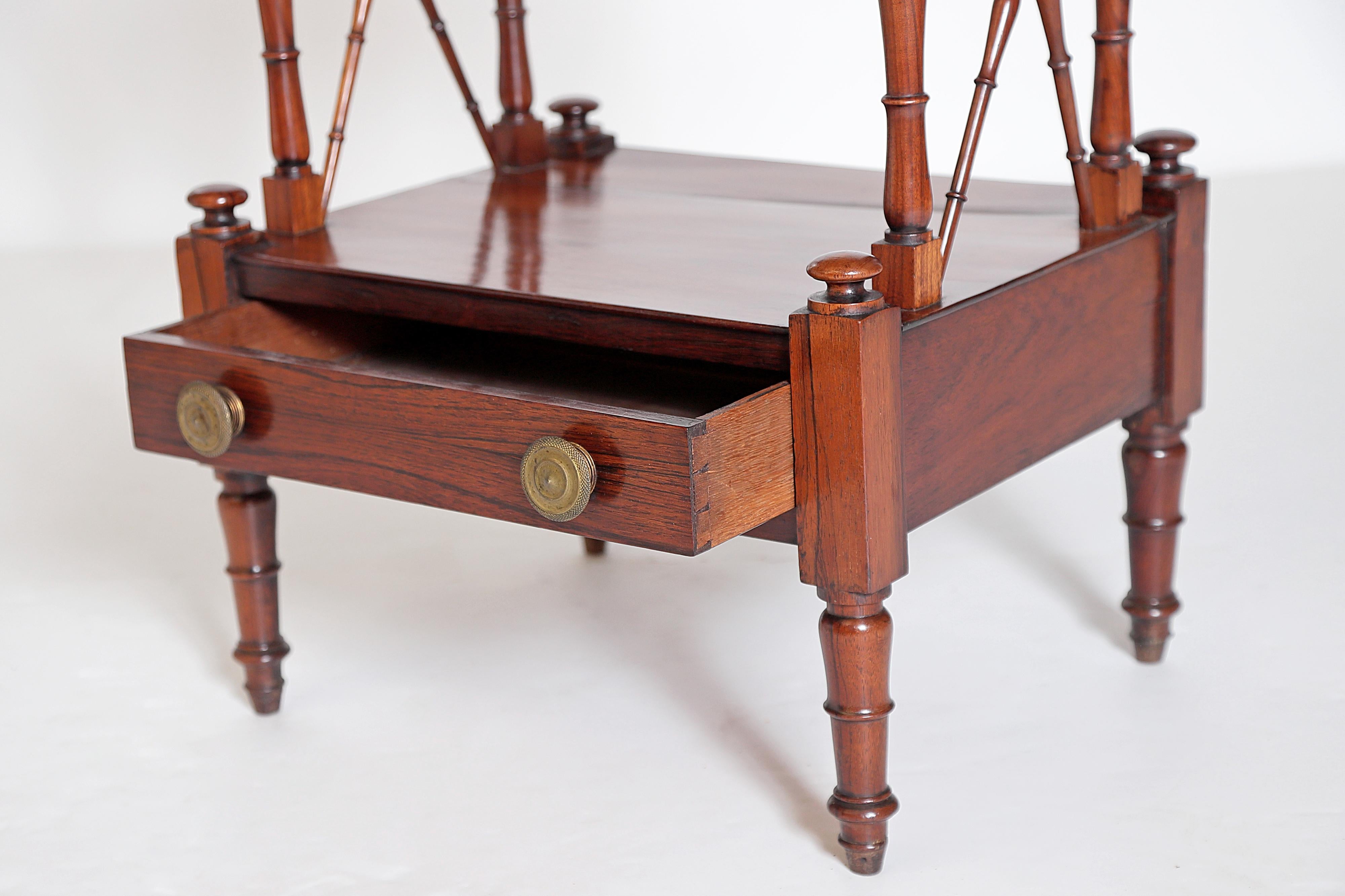 An English Regency Rosewood 3-Tiered Whatnot 12