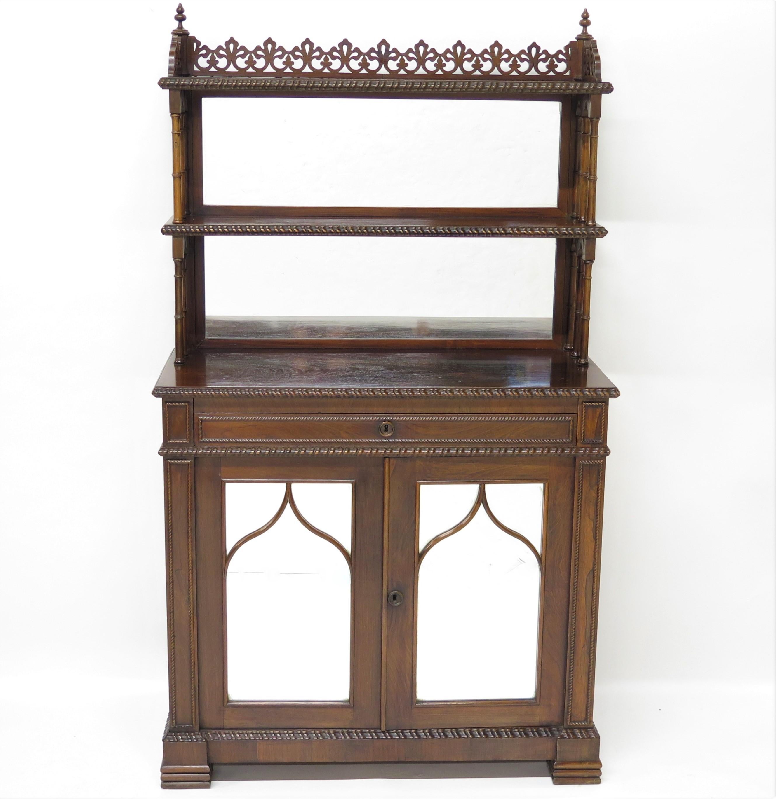 An English Regency Rosewood Chiffonier Bookcase  For Sale 12