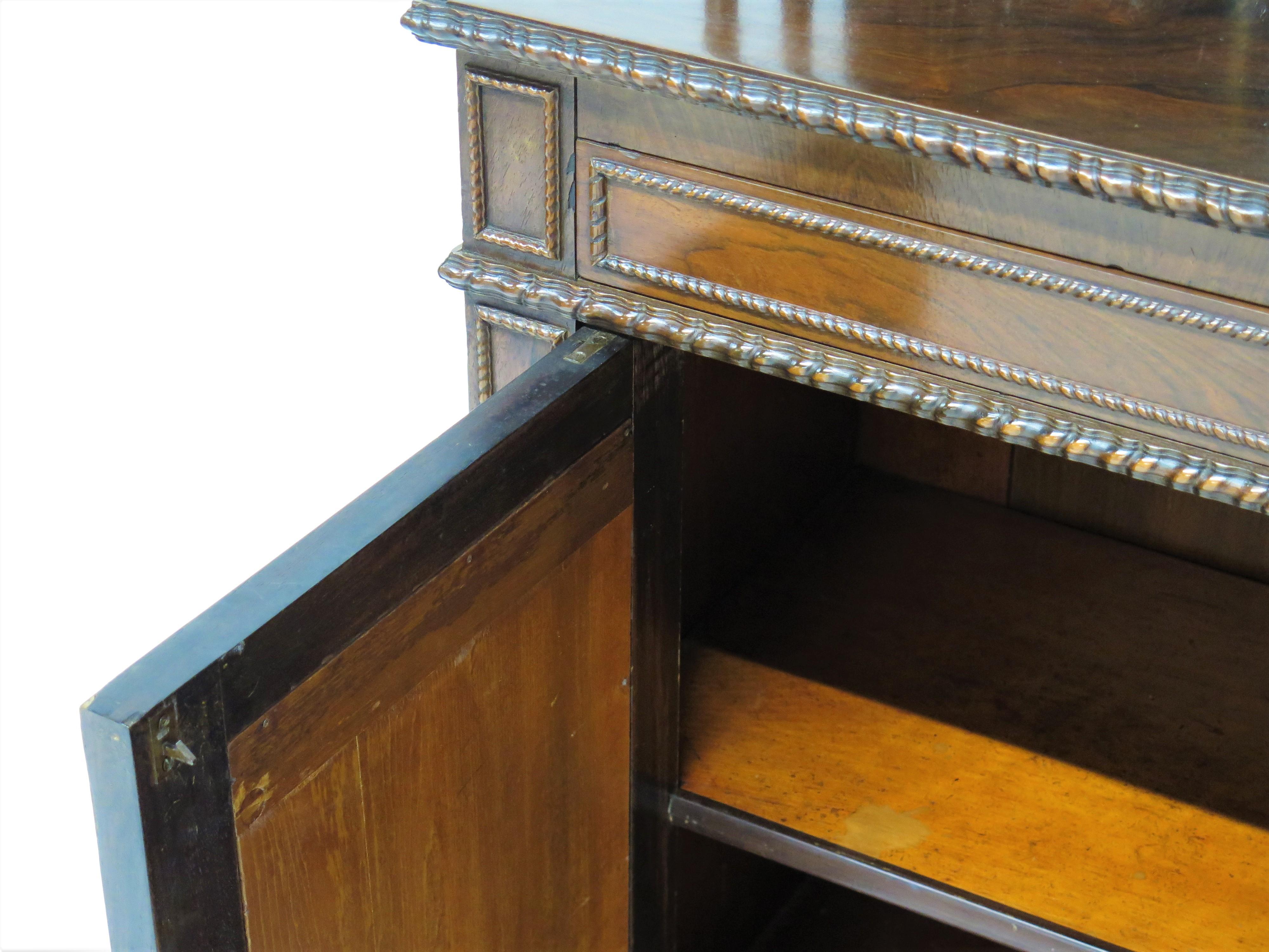 An English Regency Rosewood Chiffonier Bookcase  For Sale 3