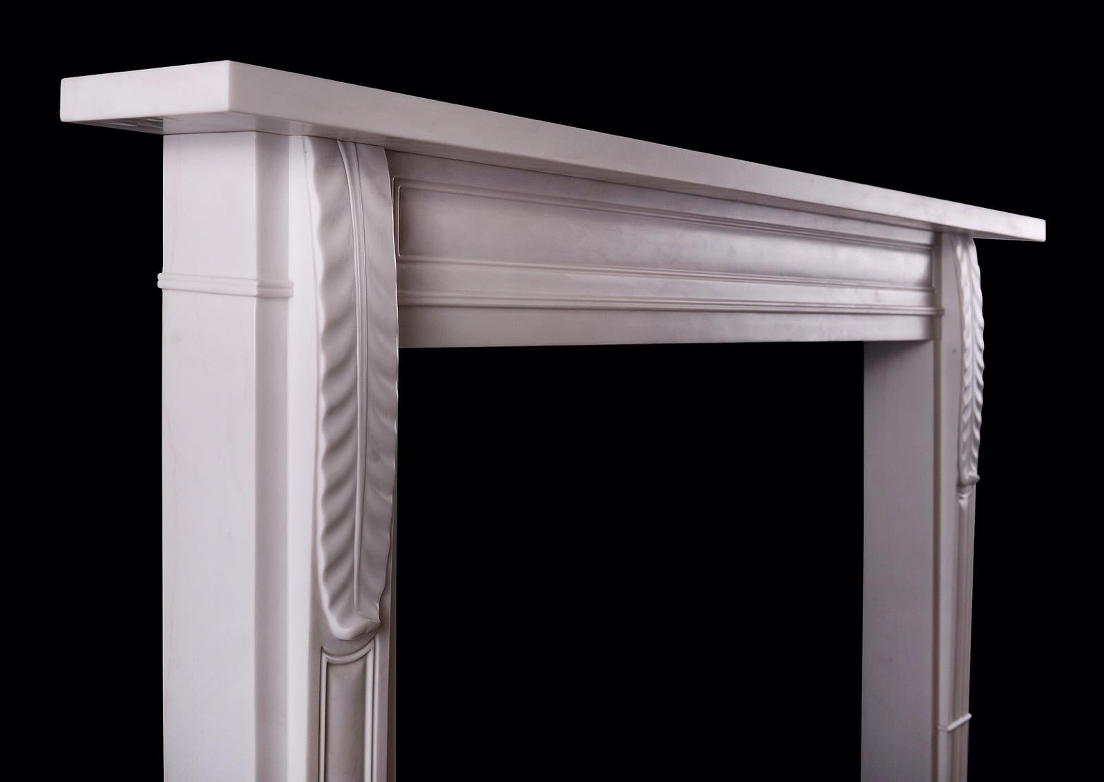 British English Regency Style Statuary Marble Fireplace For Sale