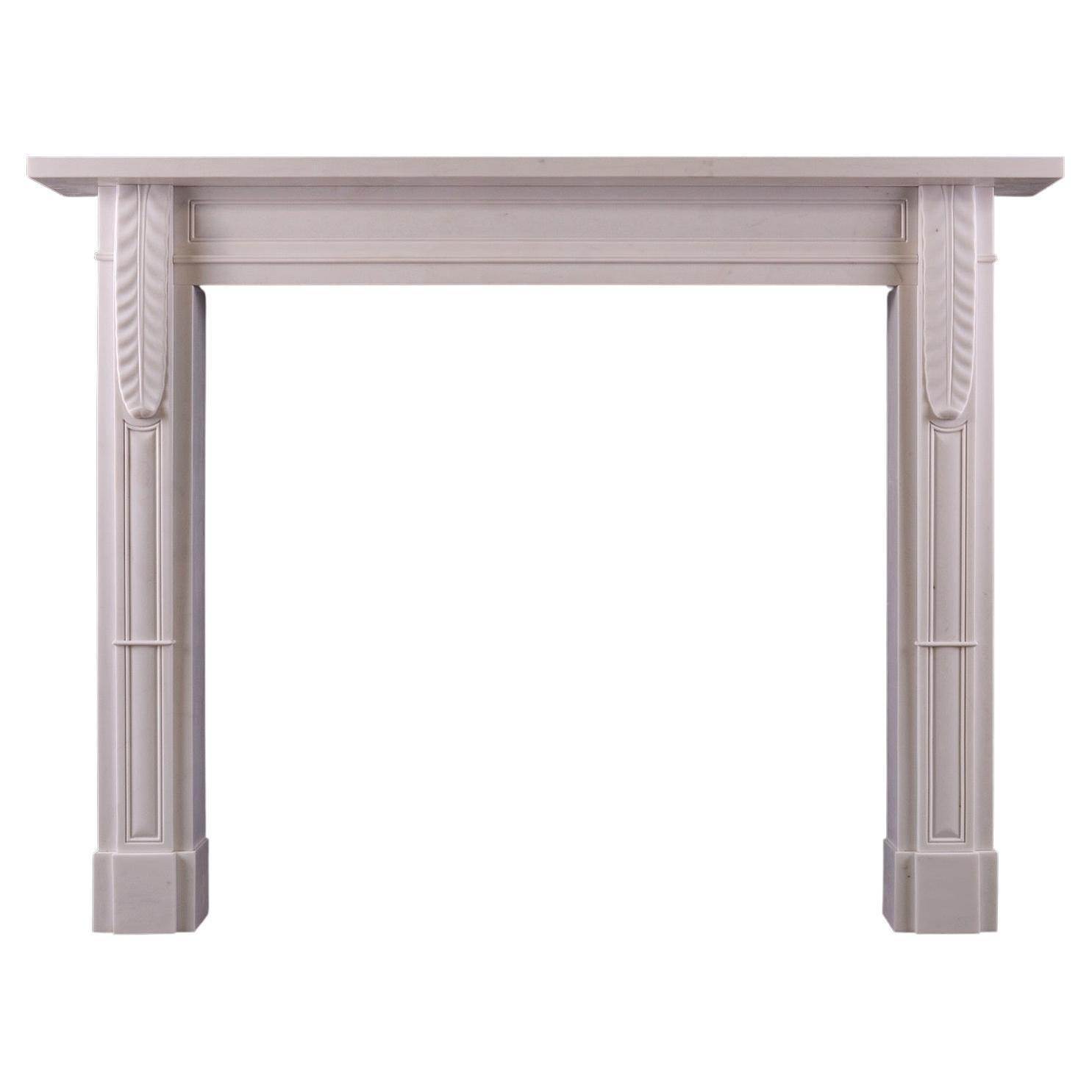 English Regency Style Statuary Marble Fireplace