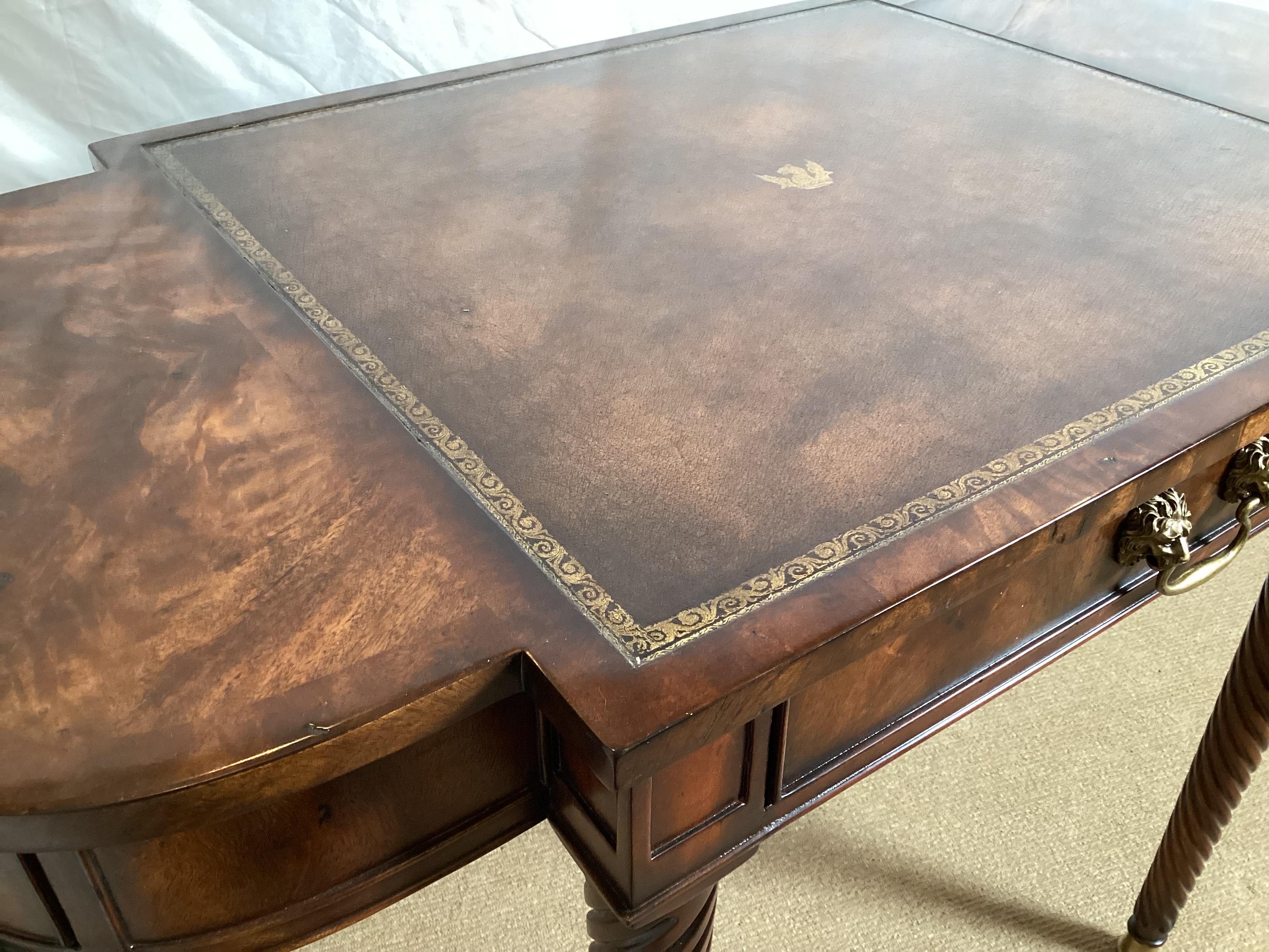 English Regency Style Writing Table by Theodore Alexander For Sale 4