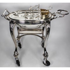 English Silver Plated Art Nouveau Meat Carving Trolley Cart by Elkington