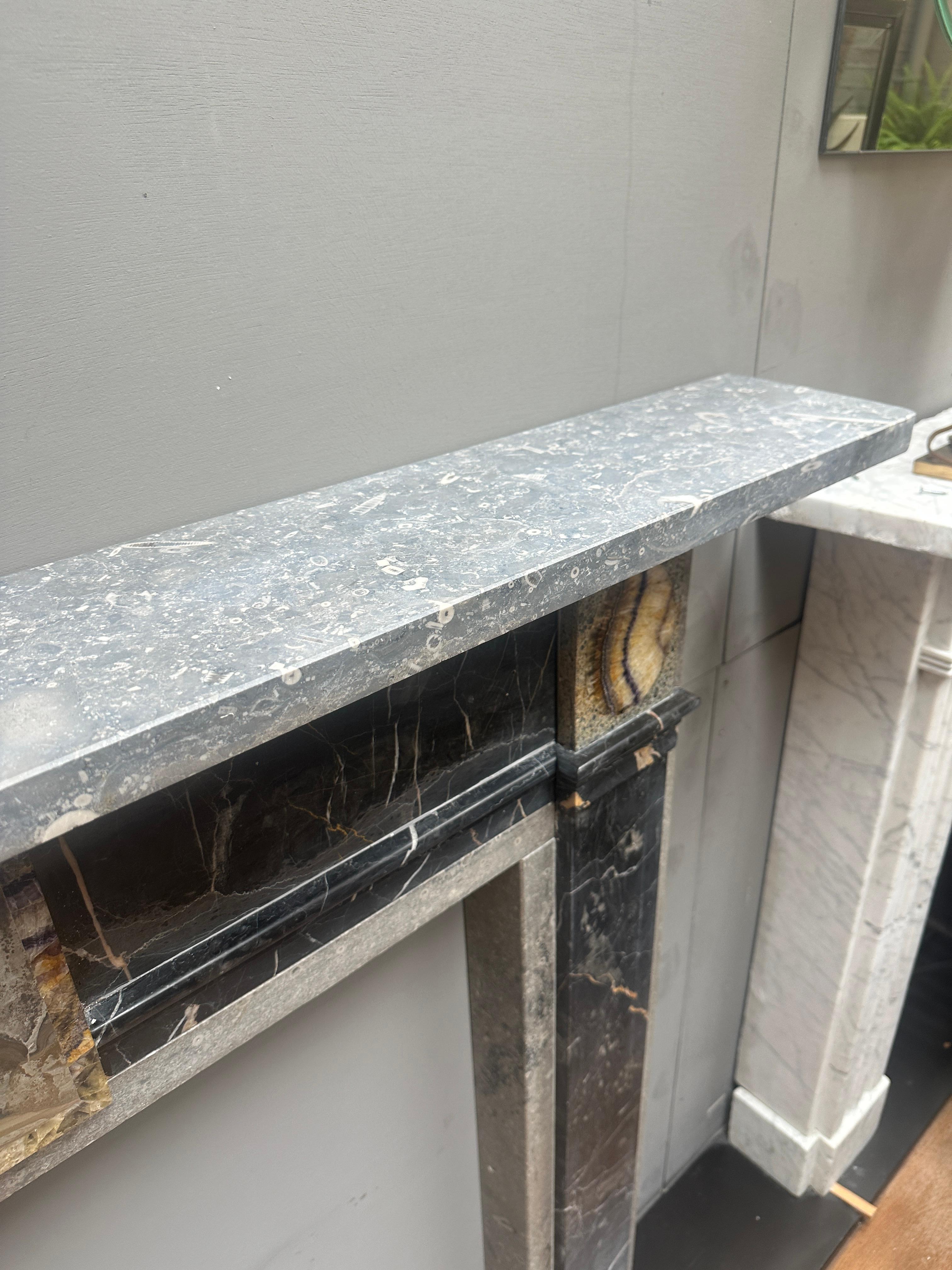 An English Specimen Marble George III Style Fireplace Mantel For Sale 6