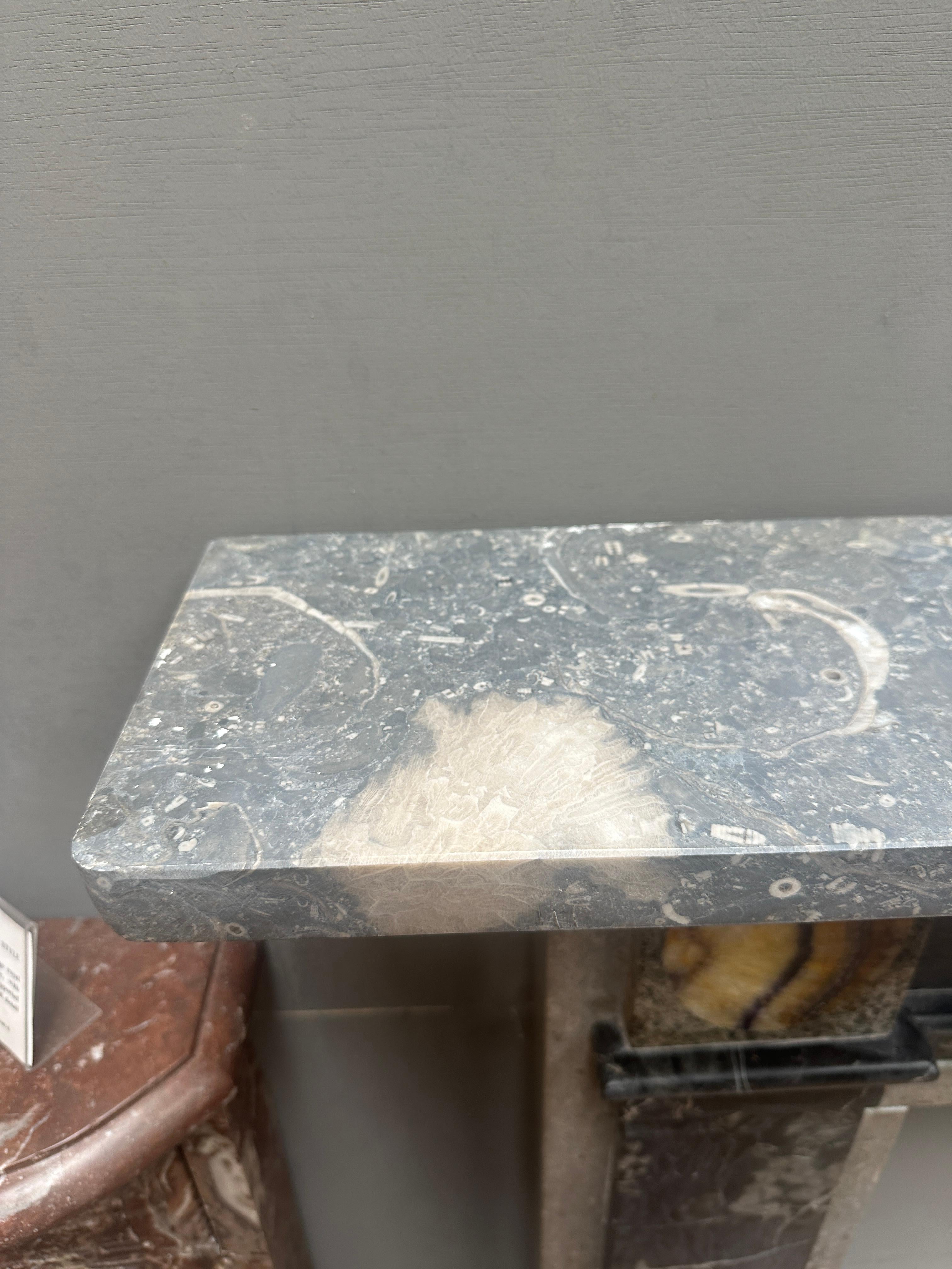 18th Century An English Specimen Marble George III Style Fireplace Mantel For Sale