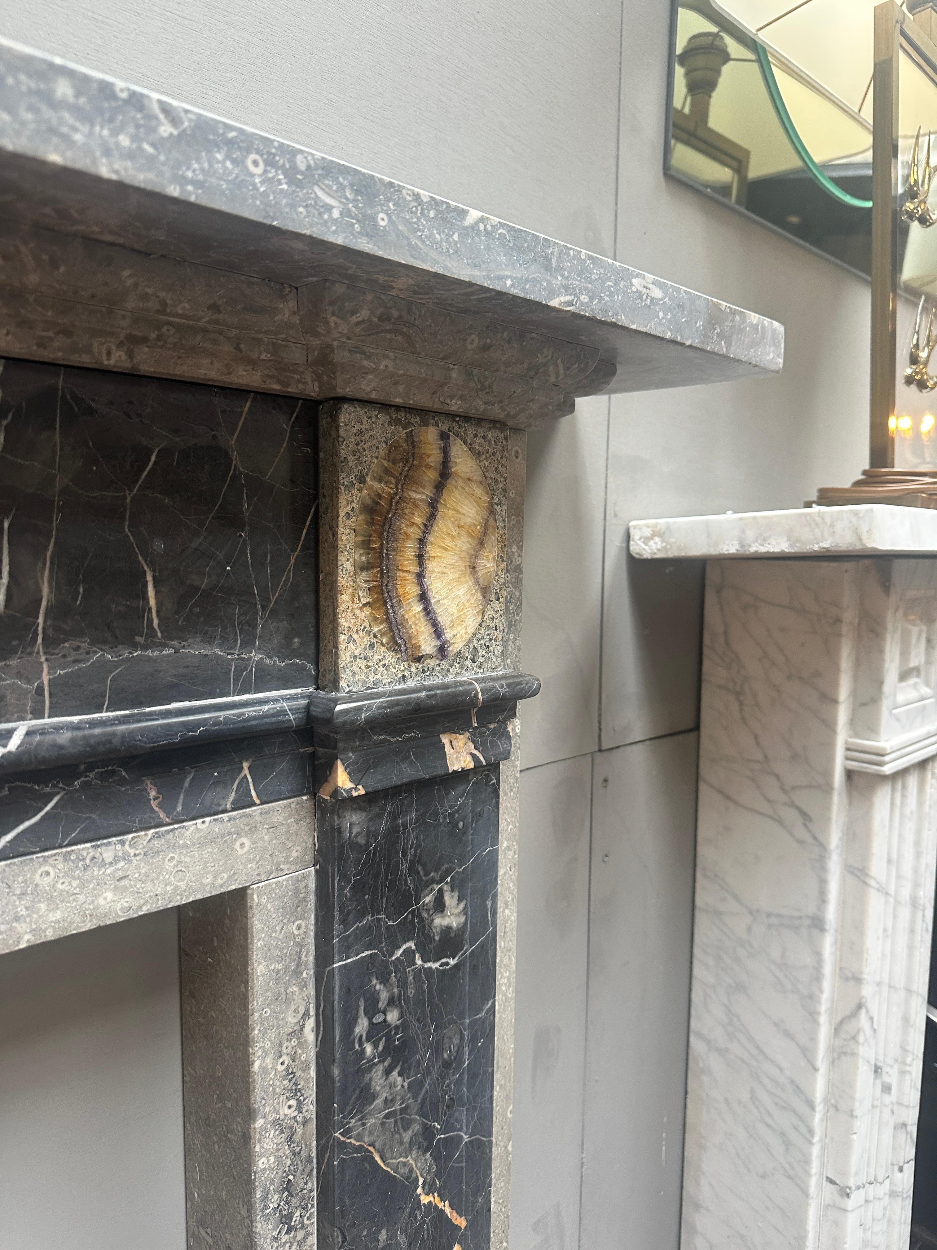 An English Specimen Marble George III Style Fireplace Mantel For Sale 1
