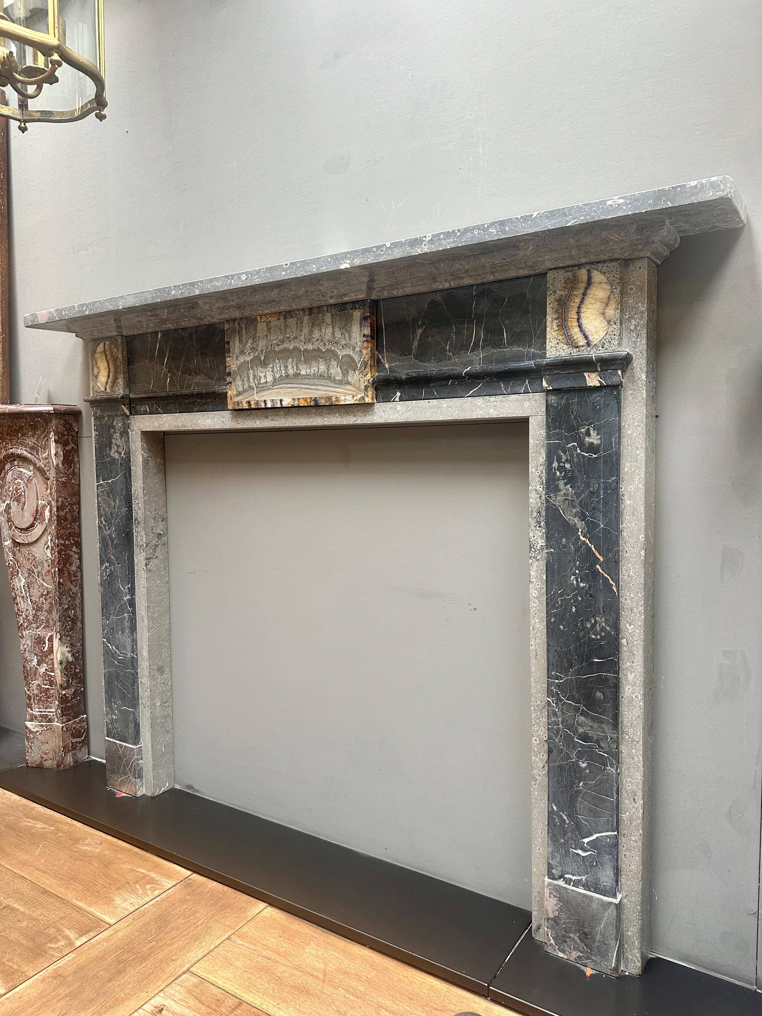 An English Specimen Marble George III Style Fireplace Mantel For Sale 2